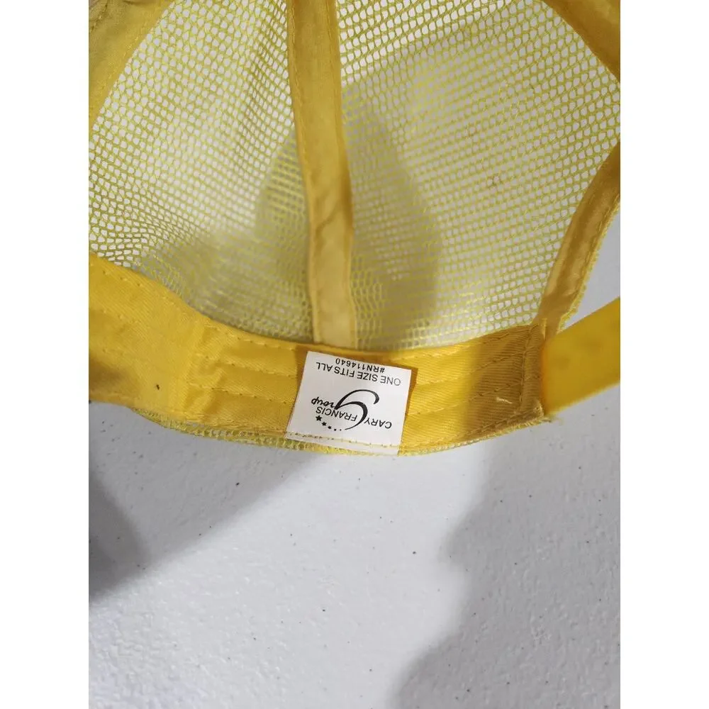 Vintage John Deere Hat Cap Mens Snapback Yellow Green Adjustable Tractor Mower